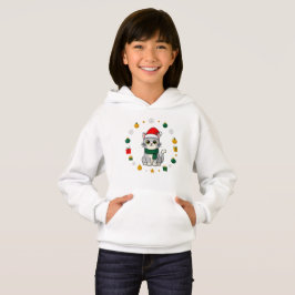 Cute Cat in Santa Hat – Christmas Holiday Pet Hoodie