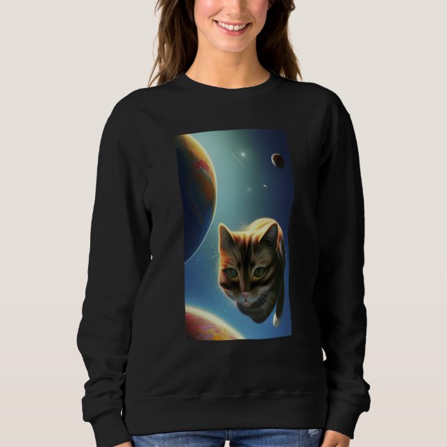 Cute Cat in Space Sweatshirt (Vorderseite)