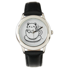 Cute Cat in Teacup Watch Armbanduhr