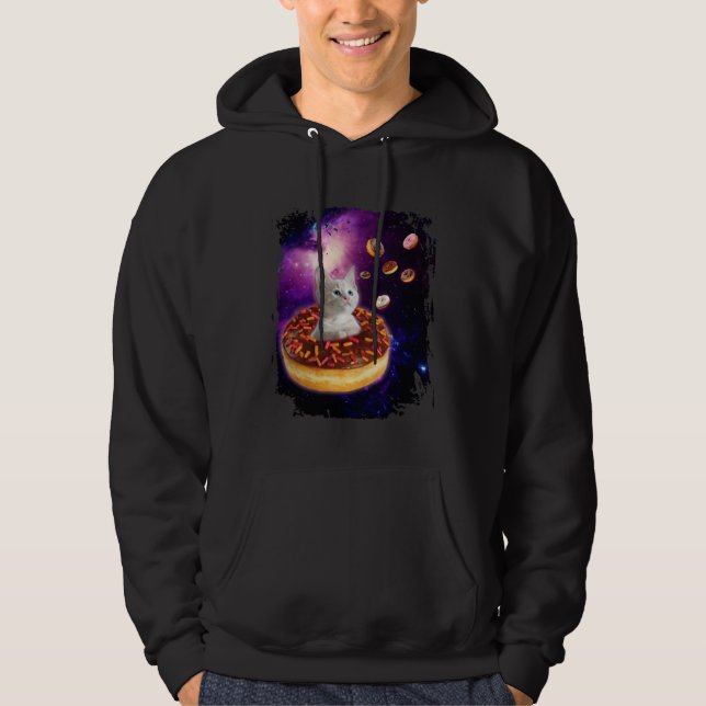 Cute Cat Inside Donut in Space Boys Girl  Kitty in Hoodie (Vorderseite)