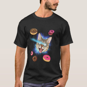 Cute Cat Inside Donut In Space Boys Girl -Kitty In T-Shirt
