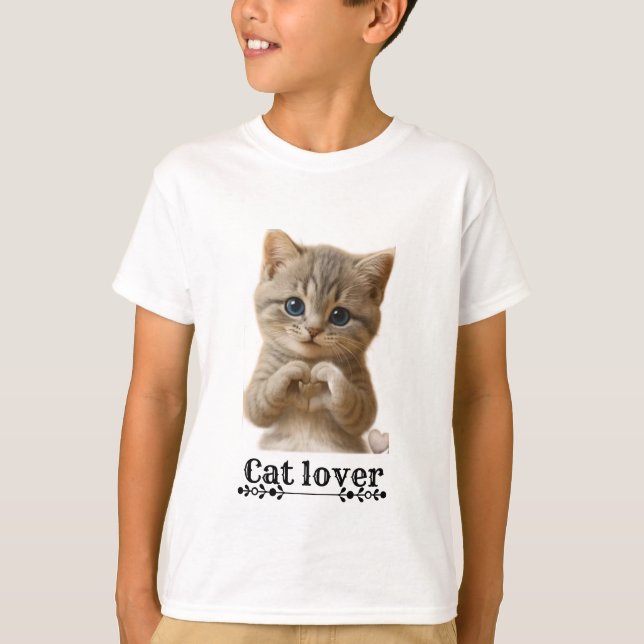 Cute Cat Kids T-Shirt | Cat Lover Shirt for Childr (Vorderseite)