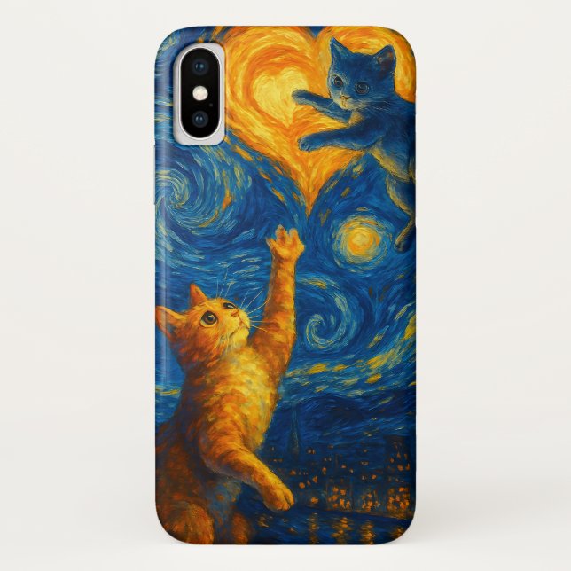 Cute Cat Kitten Starry Night iPhone / iPad case (Rückseite)