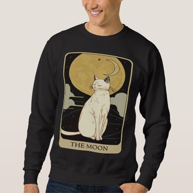 Cute Cat Lover, Moon Tarot Card, Cat Tarot Card, F Sweatshirt (Vorderseite)