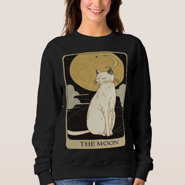 Cute Cat Lover, Moon Tarot Card, Cat Tarot Card, F Sweatshirt (Vorderseite)