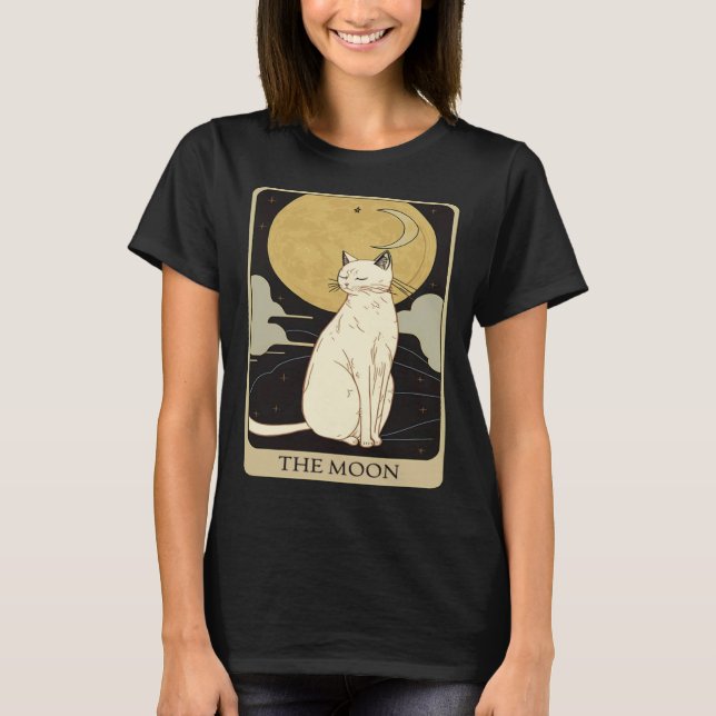 Cute Cat Lover, Moon Tarot Card, Cat Tarot Card, F T-Shirt (Vorderseite)