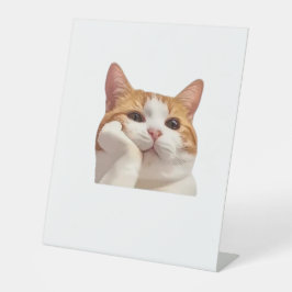 Cute Cat Meme & Pink Coffee Aesthetic Sticker Shee Sockelschild