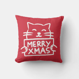 Cute Cat Merry Xmas Kissen