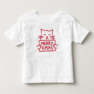 Cute Cat Merry Xmas Kleinkind T-shirt
