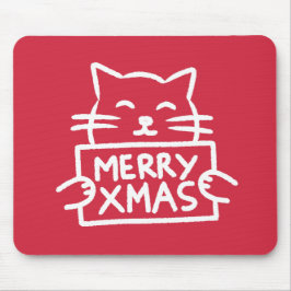 Cute Cat Merry Xmas Mousepad