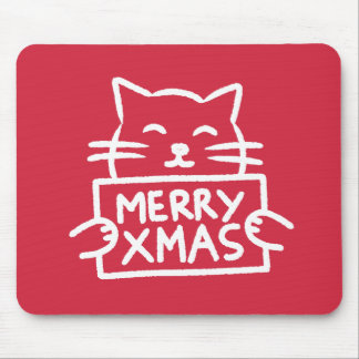 Cute Cat Merry Xmas Mousepad