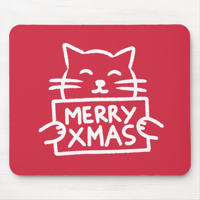 Cute Cat Merry Xmas Mousepad (Vorne)