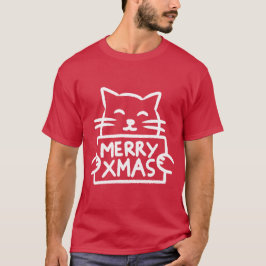 Cute Cat Merry Xmas T-Shirt