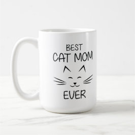 Cute Cat Mom Ever Typography Illustration Gift Kaffeetasse
