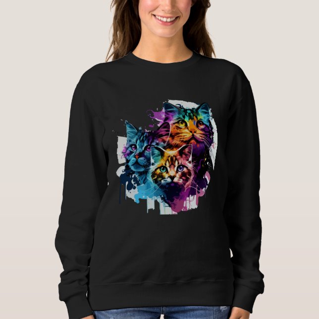 Cute cat moments Beautiful cat patterns for cat    Sweatshirt (Vorderseite)