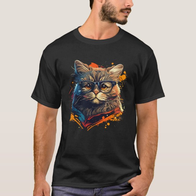 Cute cat moments Beautiful cat patterns for cat    T-Shirt (Vorderseite)