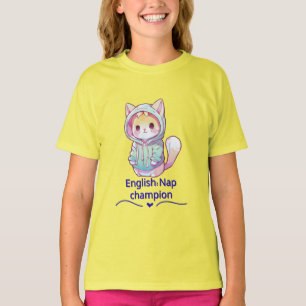 Cute Cat Nap Champion Too T-Shirt