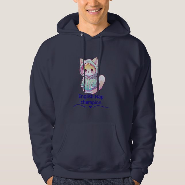 Cute Cat Nap Champion Too T-Shirt Hoodie (Vorderseite)