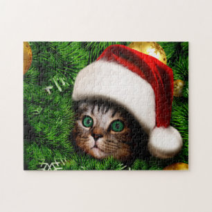 Cute Cat on Christmas tree Puzzle