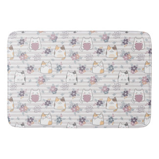 Cute cat pattern badematte