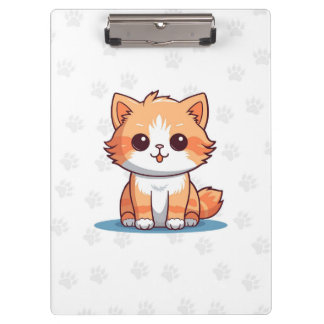 Cute Cat Paw Print Clipboard Aesthetic Cat Design Klemmbrett