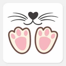 Cute Cat Paws Quadratischer Aufkleber