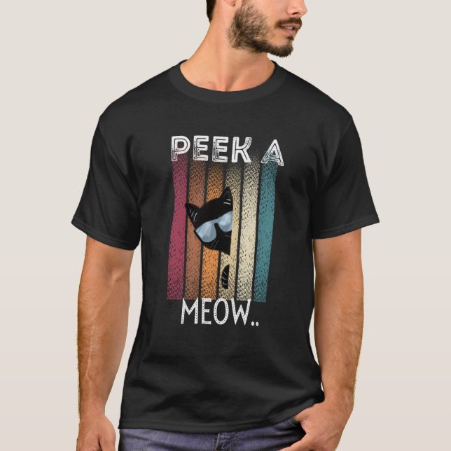 Cute Cat Peek A Meow T-Shirt (Vorderseite)