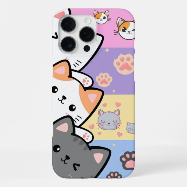 Cute Cat Phone Case – Adorable & Aesthetic Design iPhone Hülle (Rückseite)