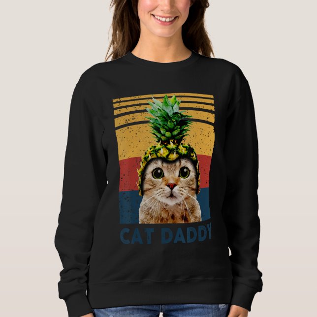 Cute Cat Pineapple Helmet Dad dy Mom my Boy Girl   Sweatshirt (Vorderseite)