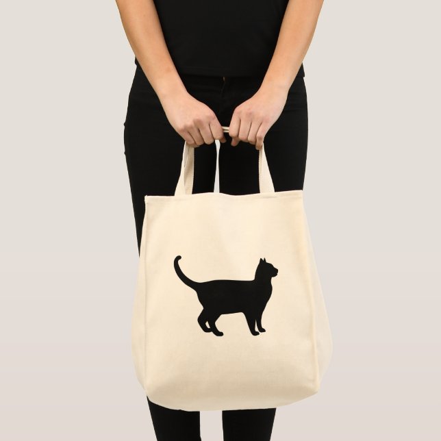 Cute Cat Silhouette Tragetasche (Vorderseite (Produkt))