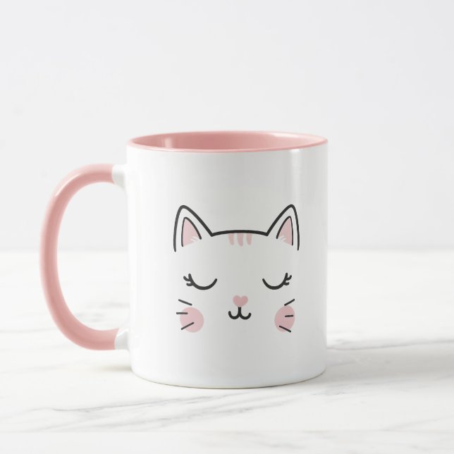 Cute Cat Sleeping Face Coffee Mug Tasse (Links)