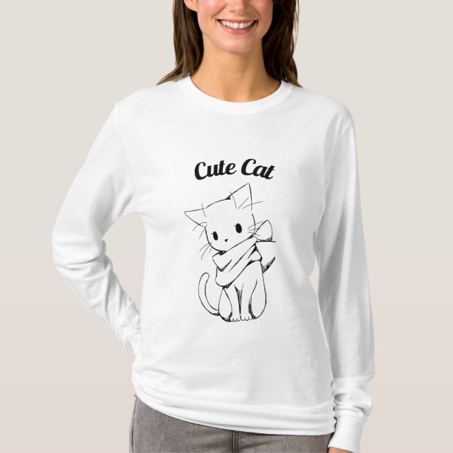Cute Cat  T-Shirt (Vorderseite)