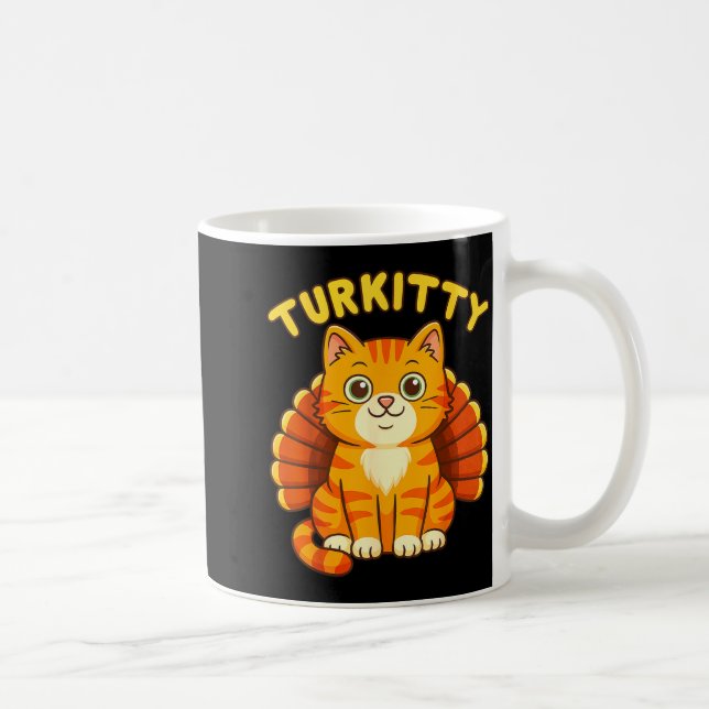 Cute Cat Turkey Funny Thanksgiving For Men Women K Kaffeetasse (Rechts)