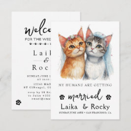 Cute Cat Wedding Invitation Save The Date