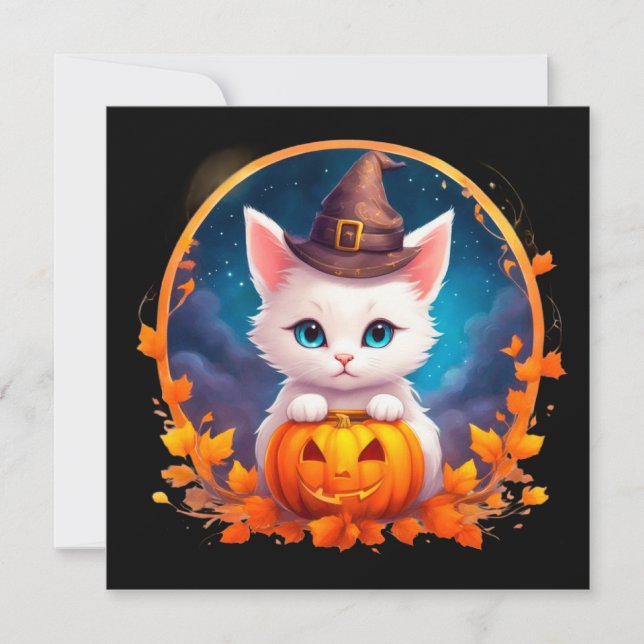 Cute Cat Witch Pumpkin (Vorderseite)