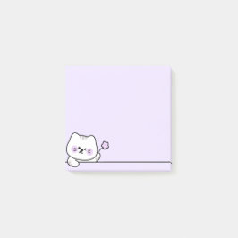Cute Cat with Flower Post-it Klebezettel