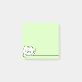 Cute Cat with Flower Post-it Klebezettel