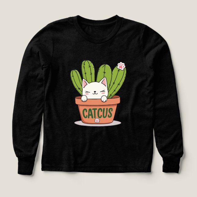 Cute Catcus Kawaii Cactus Cat Illustration (Design Vorderseite)