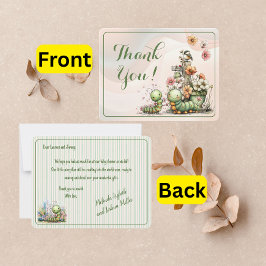 Cute Caterpillar Baby Shower Dankeskarte