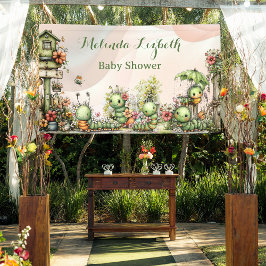 Cute Caterpillar Garden Baby Shower Party Banner