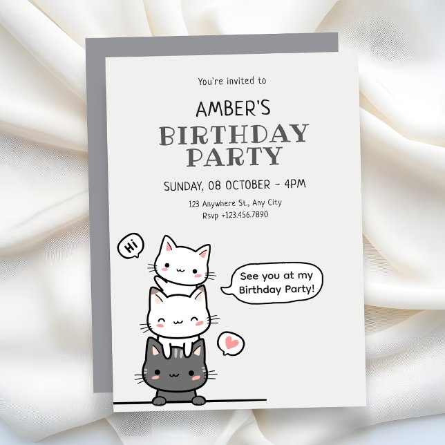 Cute cats birthday  einladung (Von Creator hochgeladen)