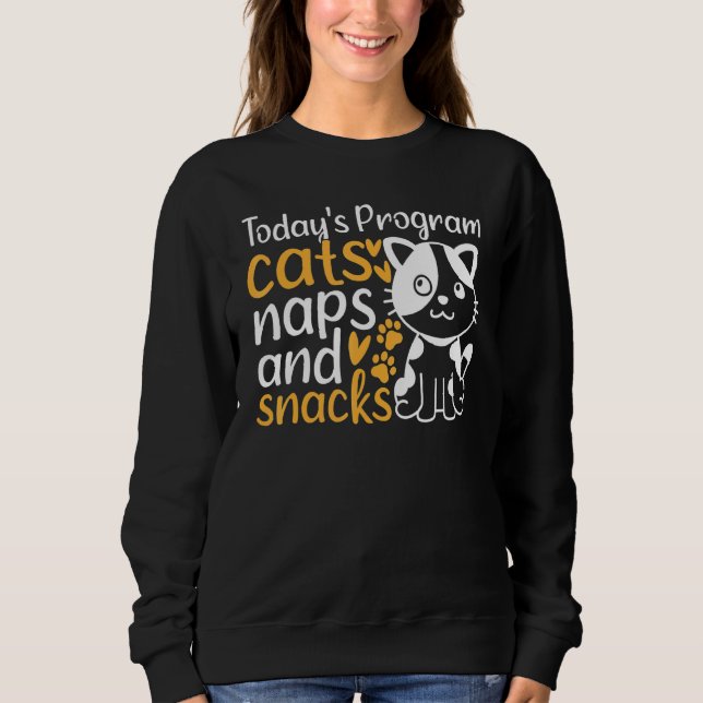 Cute Cats I Today's Program Cats Naps And Snacks I Sweatshirt (Vorderseite)
