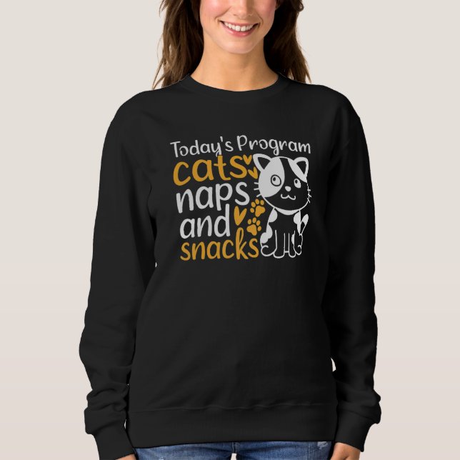 Cute Cats I Today's Program Cats Naps And Snacks I Sweatshirt (Vorderseite)