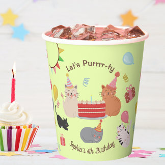 Cute Cats Kid's Birthday Party Pappbecher