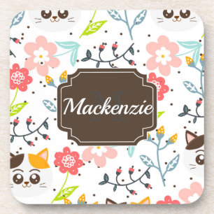 Cute Cats Pattern Getränkeuntersetzer