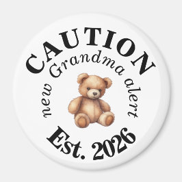 Cute CAUTION new Grandma alert Magnet