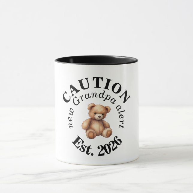 Cute CAUTION new Grandpa alert Tasse (Zentrum)