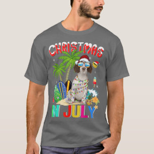 Cute Cavalier King in Santa Hat Sungasse Christm T-Shirt