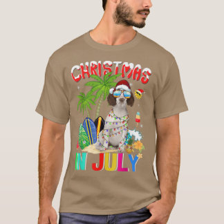 Cute Cavalier King in Santa Hat Sungasse Christm T-Shirt