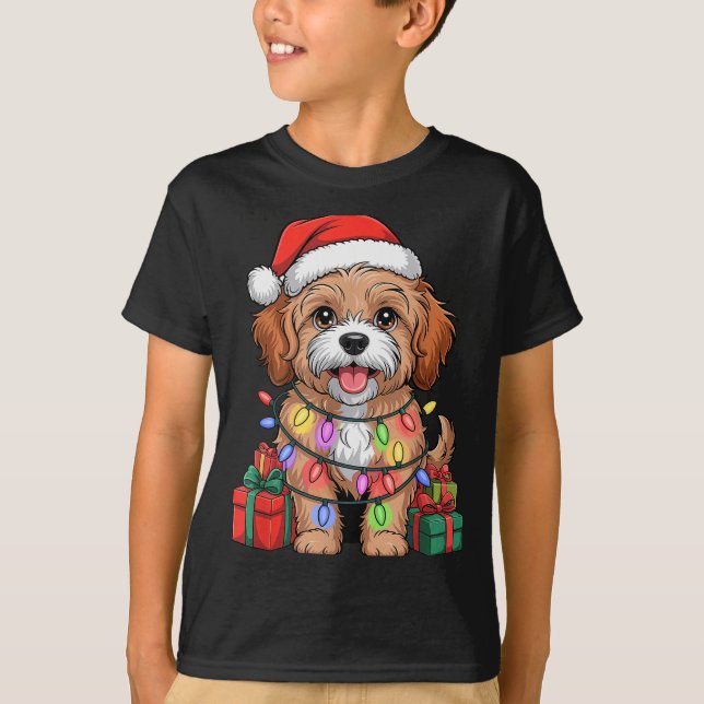Cute Cavao Santa Hat Christmas Xmas Dog Lovers Hol T-Shirt (Vorderseite)
